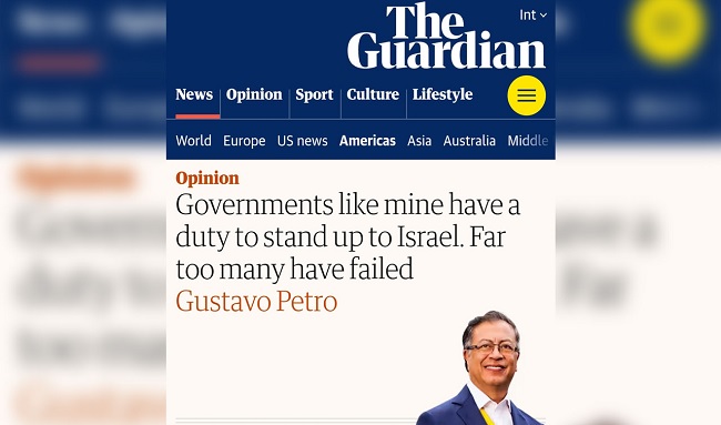 Petro insta a la comunidad internacional a plantar cara a Israel