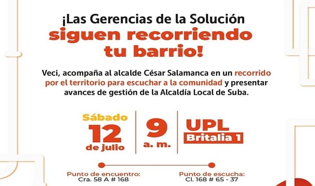 “Las soluciones se construyen en el barrio”: Alcalde local de Suba invita a recorrido en Britalia 1