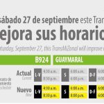 TransMiZonal B924 Guaymaral, Suba Extiende su Horario Sabatino a Partir del 27 de Septiembre