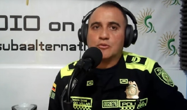 Se despide el Teniente Coronel Diego Villar Cuéllar de la Estación de Policía de Suba con un "Gracias"
