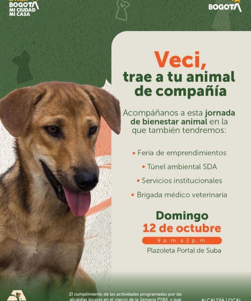 ¡Jornada de Bienestar Animal en Suba este domingo!