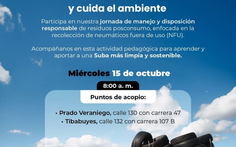 Alcaldía de Suba Lanza la «Llantatón» para promover el cuidado ambiental y el manejo responsable de residuos