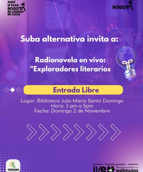 Suba Alternativa presenta radionovela en vivo este domingo en la biblioteca Julio Mario Santo Domingo