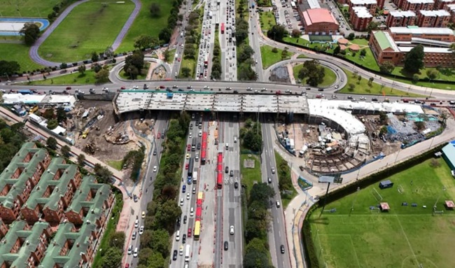 Construcción del puente vehicular de la calle 153 con autopista Norte alcanza un 62.49 % de avance