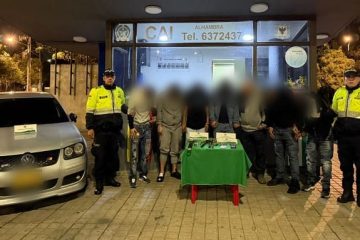 ¡Alerta aérea en Suba! ‘Halcón’ frustra hurto con ‘escalera humana’ y captura a siete personas