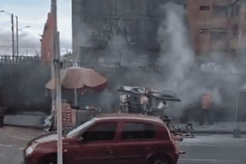 ¡Una pipeta de gas causó una grave explosión frente a la Clínica Los Nogales!