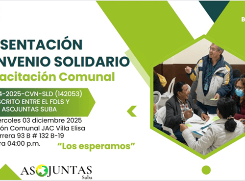 ASOJUNTAS y FDLS socializan convenio para la capacitación comunal en Suba