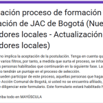 Abren convocatoria para formador comunal local en Bogotá