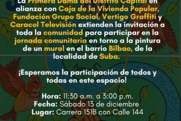 Invitan a la comunidad de Suba a jornada artística para pintar un mural en el barrio Bilbao