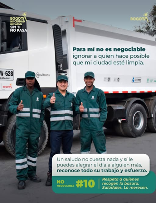 Usaquén reconoce la labor esencial de los trabajadores de aseo de Aguas Bogotá