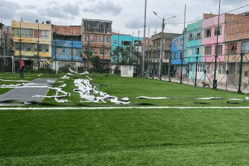 La cancha de Bilbao en Suba se renueva para volver al juego
