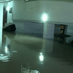 Fuertes lluvias provocaron inundación en parqueadero del barrio Andes, en el norte de Bogotá