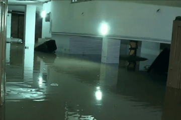 Fuertes lluvias provocaron inundación en parqueadero del barrio Andes, en el norte de Bogotá