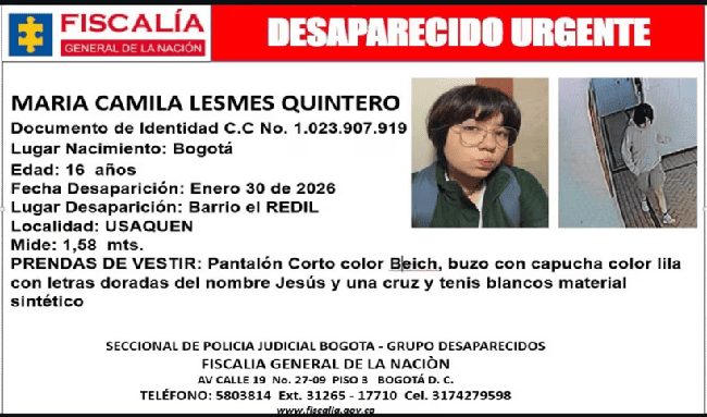 Autoridades activan búsqueda de menor de 16 años desaparecida en El Redil, Usaquén