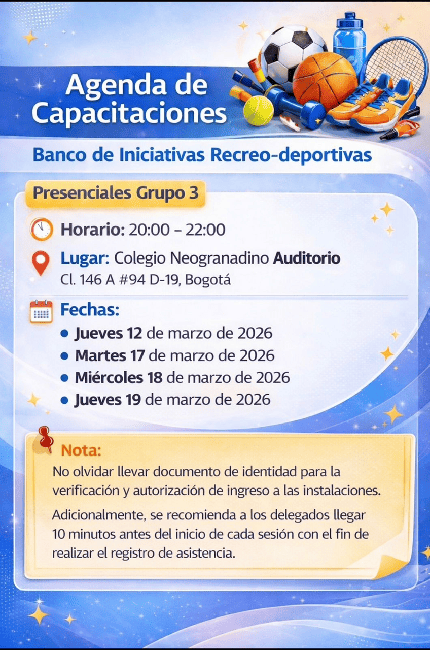 ¡Atención Suba! Se revela el cartel de capacitaciones para el Banco de Iniciativas Recreo-deportivas