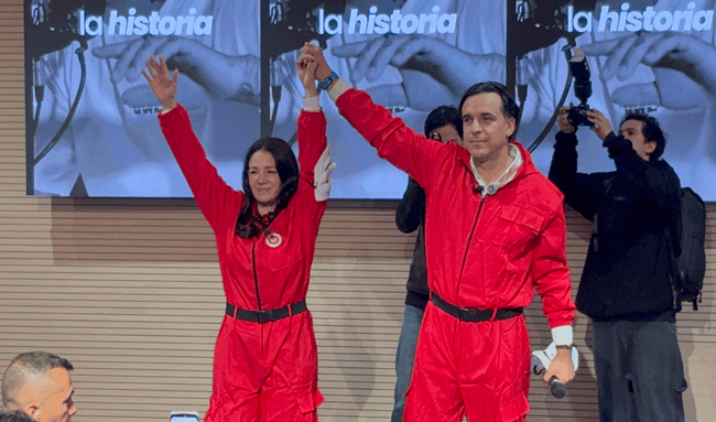 Sondra Macollins presenta a Leonardo Karam Helo como su fórmula vicepresidencial