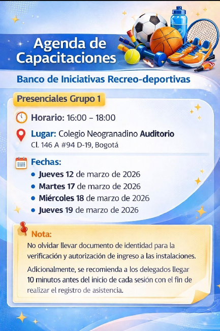 ¡Atención Suba! Se revela el cartel de capacitaciones para el Banco de Iniciativas Recreo-deportivas