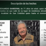 Angustia en San Cristóbal: buscan a adulto mayor de 71 años desaparecido desde el 4 de marzo