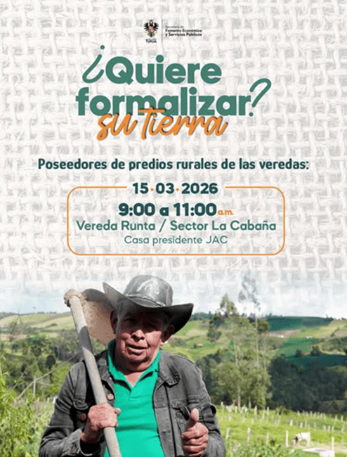 Jornada de formalización de tierras llegará a la vereda Runta en Tunja