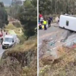 Nueva emergencia vial en Boyacá: bus intermunicipal se volcó tras falla mecánica y deja varios heridos