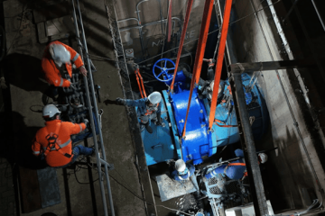 Avanza sin contratiempos instalación de válvula antisísmica en el tanque Santa Ana