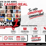 Plancha 1 de Santa Cecilia I invita a votar este 26 de abril en elecciones comunales