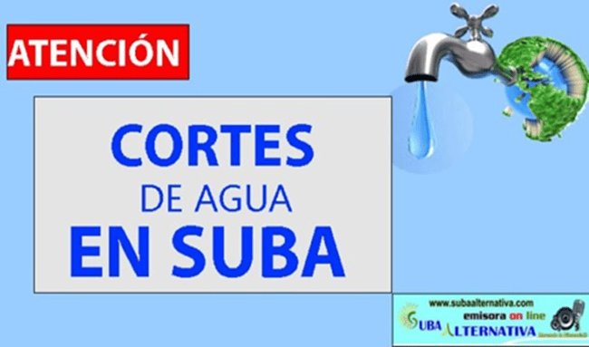 Más de 40 barrios de Suba tendrán cortes de agua por mantenimiento en redes desde el próxima martes