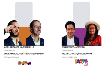 Abelardo de La Espriella e Iván Cepeda disputarán la segunda vuelta presidencial en Colombia