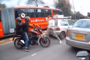 Pelea entre conductores quedó registrada en video en la Autopista Norte con Calle 110 en Suba