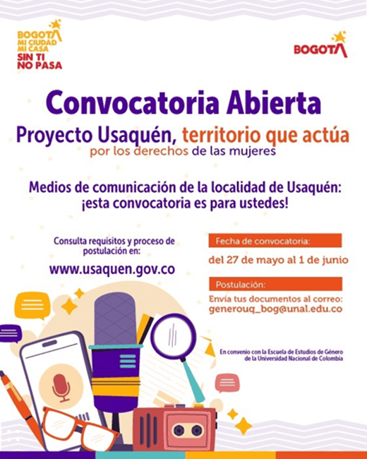Abren convocatoria para medios comunitarios de Usaquén interesados en promover los derechos de las mujeres