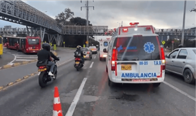 Siniestro vial en la Autopista Norte: autoridades atienden emergencia en la calle 192