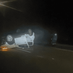 Volcamiento de camioneta genera fuerte congestión en la Autopista Norte, a la altura de la calle 196