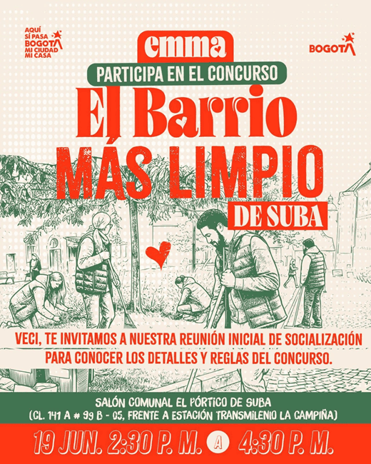 ¡Suba busca al barrio más limpio! Invitan a comunidades a participar en concurso ambiental
