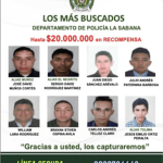 Ofrecen $20 millones de recompensa por información sobre los más buscados en Bogotá-Región y la Sabana