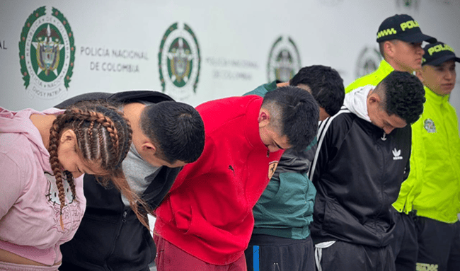 Cinco capturados por hurto de motos en la capital tras operación de la Policía en Suba