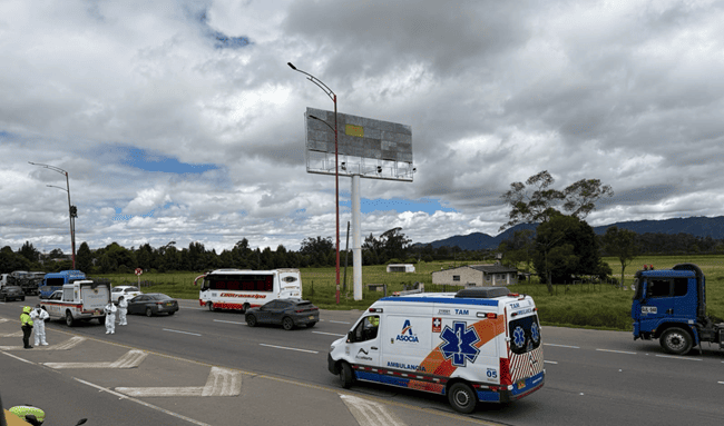 Siniestro vial en Suba deja un motociclista muerto en la Autopista Norte