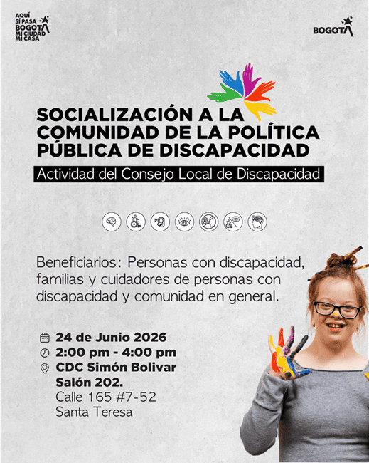 Usaquén invita a la comunidad a participar en la socialización de la Política Pública de Discapacidad