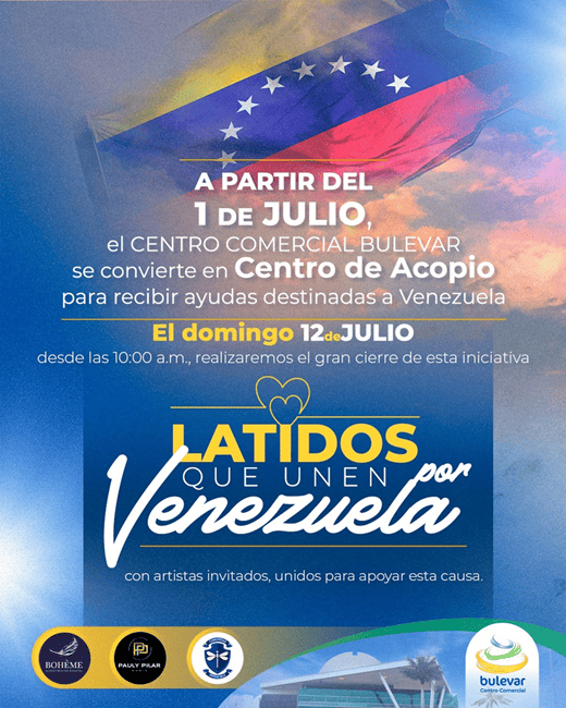 Del 1 al 12 de julio, Bogotá podrá sumarse a “Latidos que unen por Venezuela” en Centro Comercial Bulevar en Suba