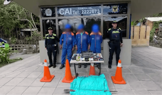Capturan a tres falsos operarios que presuntamente robaban redes de telecomunicaciones en Teusaquillo
