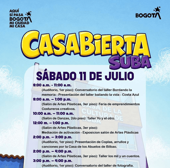 La Casa de la Cultura de Suba abre sus puertas con tres días de actividades gratuitas para toda la comunidad