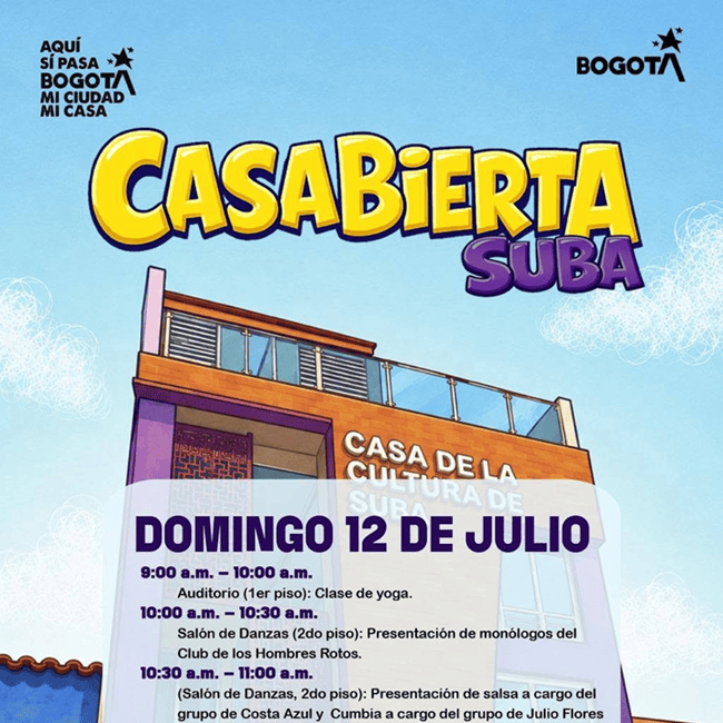La Casa de la Cultura de Suba abre sus puertas con tres días de actividades gratuitas para toda la comunidad