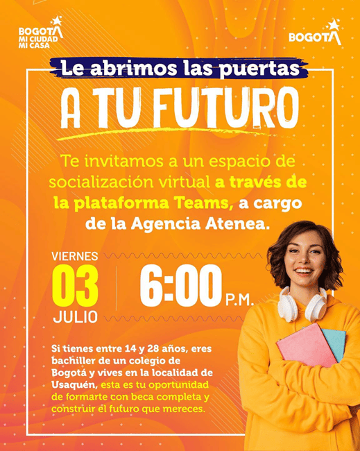 Usaquén invita a jóvenes a acceder a becas completas para formación laboral con la Agencia Atenea