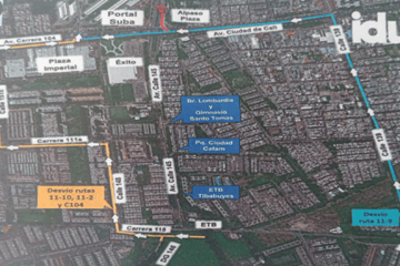 Mantenimiento en puente de la avenida Suba cambiará recorridos de cuatro rutas alimentadoras