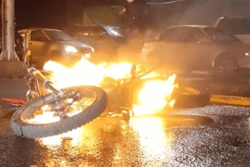 Comunidad captura a presunto ladrón en Suba tras el robo a una mujer; su motocicleta fue incendiada