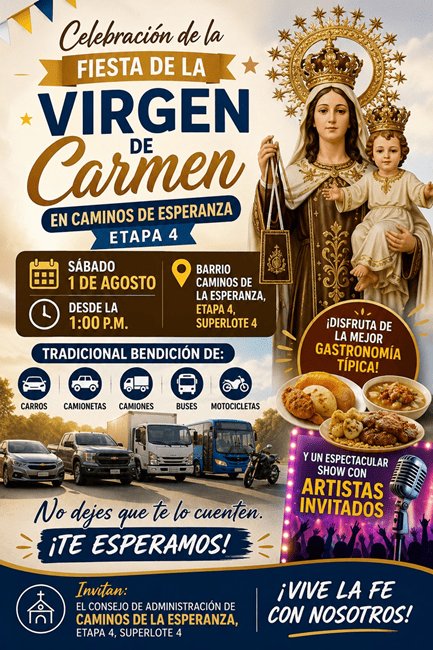 Caminos de la Esperanza celebrará la tradicional Fiesta de la Virgen del Carmen