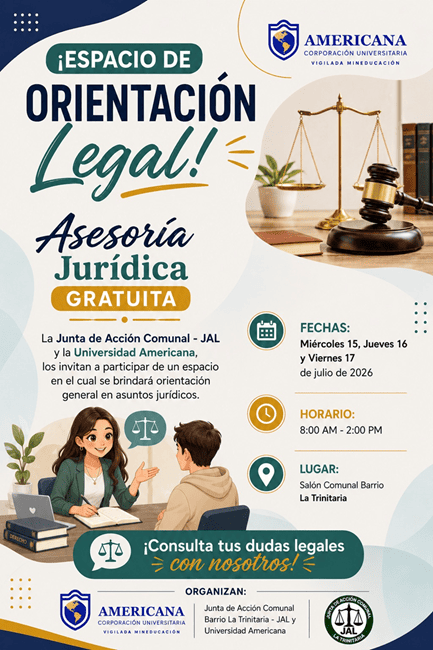 ¿Tiene dudas legales? Habrá asesoría jurídica gratuita en La Trinitaria, Suba