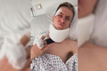 Tadej Pogacar reaparece en el hospital tras su aparatosa caída en la Vuelta a España