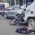 Siniestro vial múltiple en la Autopista Norte dejó tres personas lesionadas en Suba