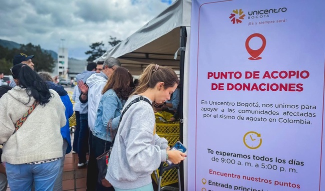 Usaquén se solidariza con familias afectadas por el sismo y habilita punto de donaciones en Unicentro