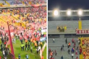 Violencia en El Campín: partido Santa Fe vs. América fue suspendido por enfrentamiento entre hinchas